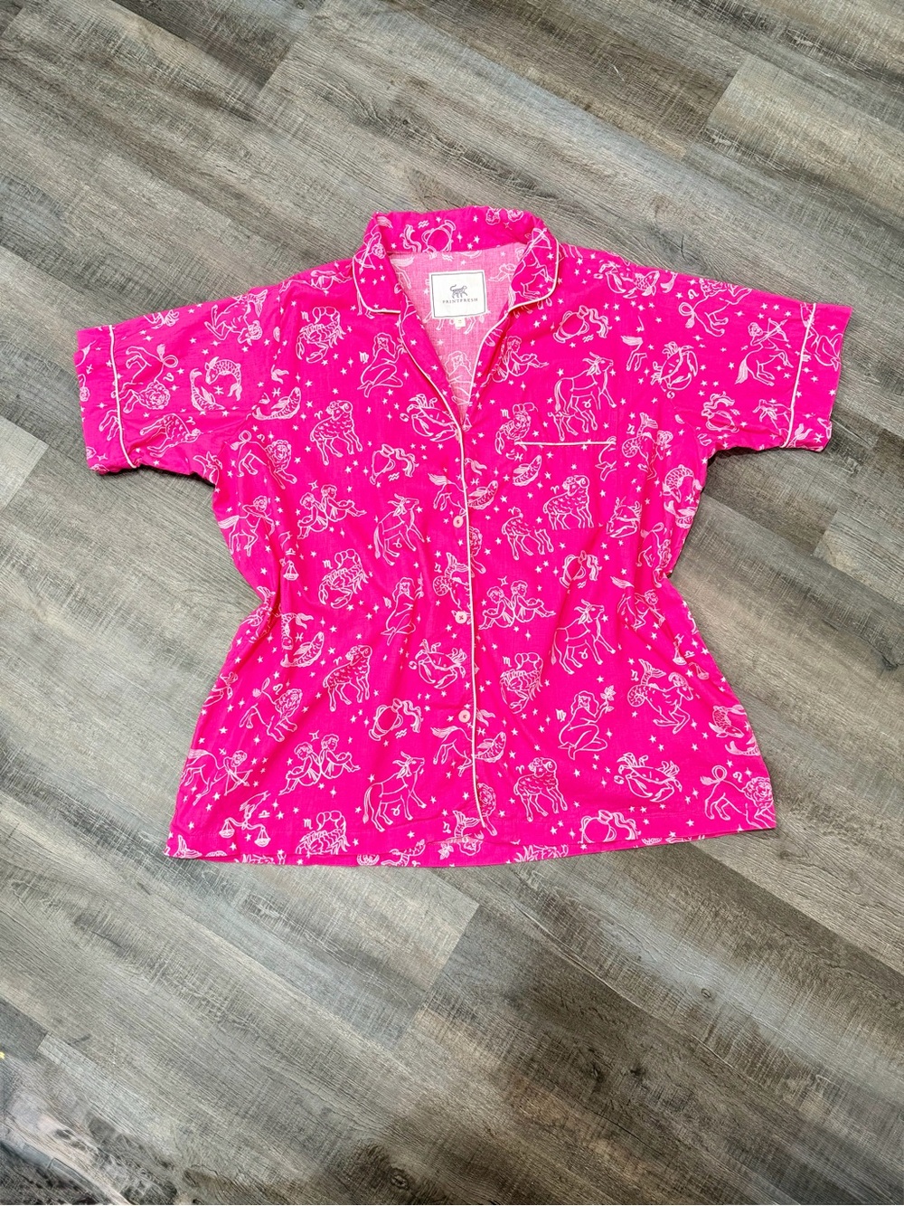 Printfresh Daily Horoscope Pajama Set Pink Zodiac Short Sleeve Shorts Women’s 1X - Picture 3 of 9